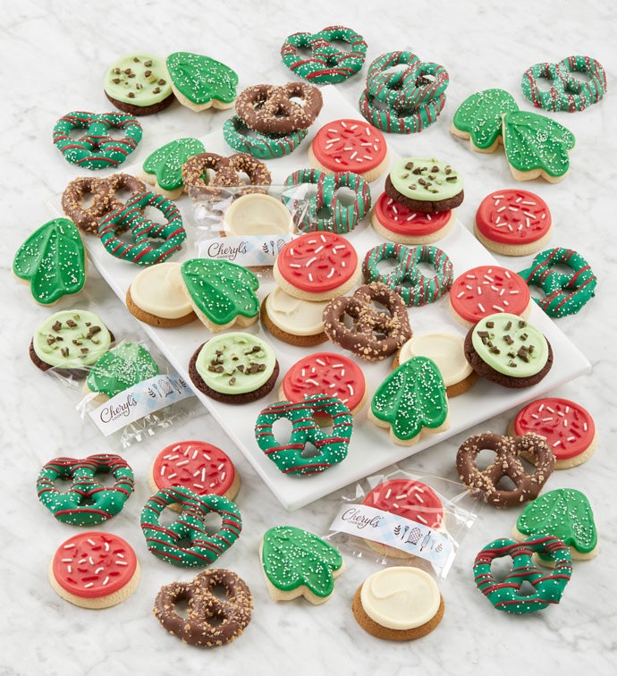 Buttercream Frosted Holiday Cookies & Gourmet Pretzels